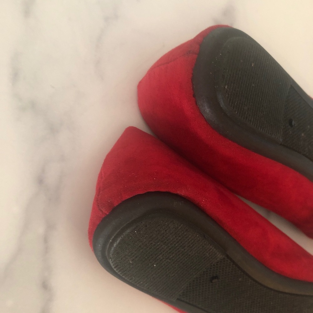 Red Round Toe Walker Flats DailyShoes SanFrancisco - Picture 3 of 5